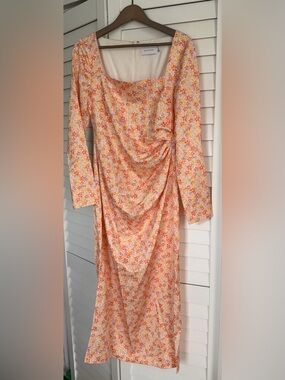Midi-Maxi Long-Sleeve Floral Dress in Peach by Significant Other